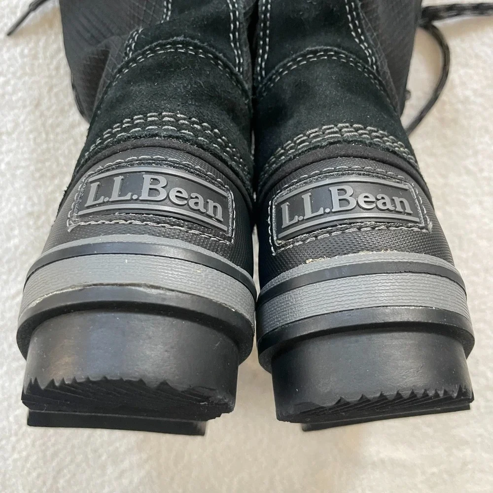 LL Bean Youth Boots Insulated 200g Waterproof Tek 2.5 Laceup Size 3 Black Duck